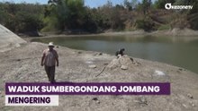 Waduk Sumbergondang Jombang Mengering Ancam Persawahan Petani di 5 Desa