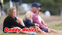 Mike Tindall enjoys fun filled day with his children Mia, Lena & Lucas, as they watch Zara compete