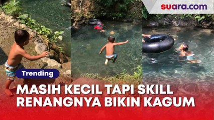 Bikin Takjub! Anak Umur 3 Tahun Unjuk Skill Renang, Warganet Auto Minder