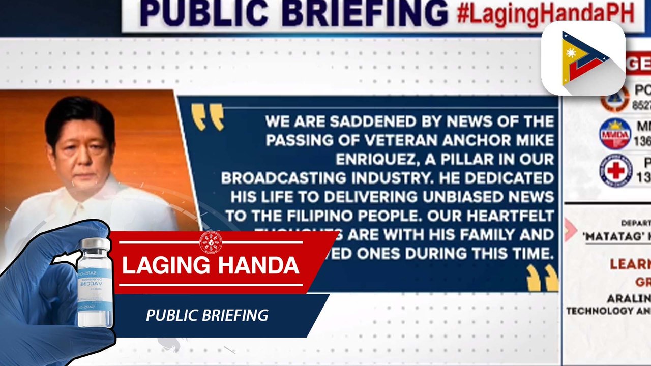 PBBM, nagpaabot ng pakikiramay sa pagpanaw ni Mike Enriquez