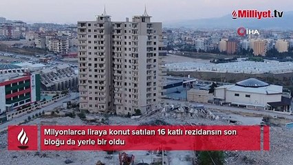 Saniyeler içerisinde yerle bir oldu! Milyonlarca liraya konut satılan rezidans...