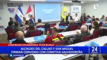 Alcaldes de San Miguel y Callao firman convenio con comitiva salvadoreña