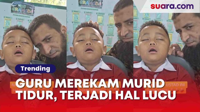 Aksi Kocak Bocah Terciduk Tidur di Sekolah: Ngantuk Ustad ini Hari Senin...