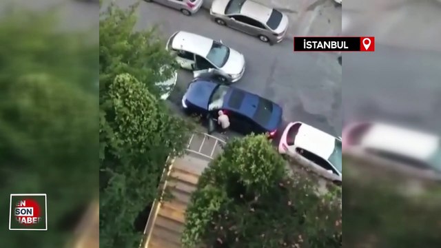 Gündüz vakti kimseye aldırış etmeden lüks araçtan hırsızlık