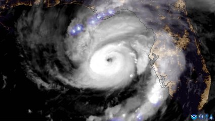 Lightning strikes illuminate Hurricane Idalia as Florida braces for major storm