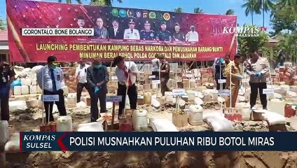 Polisi Musnahkan Puluhan Ribu Botol Miras