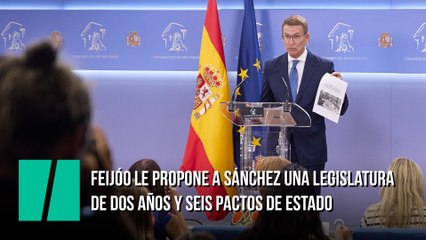 Feijóo le propone a Sánchez una legislatura de dos años y seis Pactos de Estado