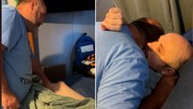 Paraplegic man tells his dad he has regained feeling in his leg in ‘happiest moment of his life’