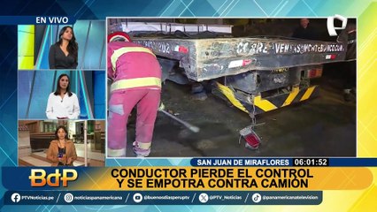 SJM: conductor resulta gravemente herido tras impactar su auto contra un camión