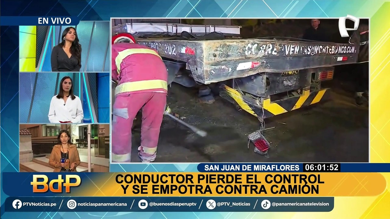 SJM: conductor resulta gravemente herido tras impactar su auto contra un camión