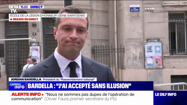 Jordan Bardella (RN) espère une discussion franche avec Emmanuel Macron