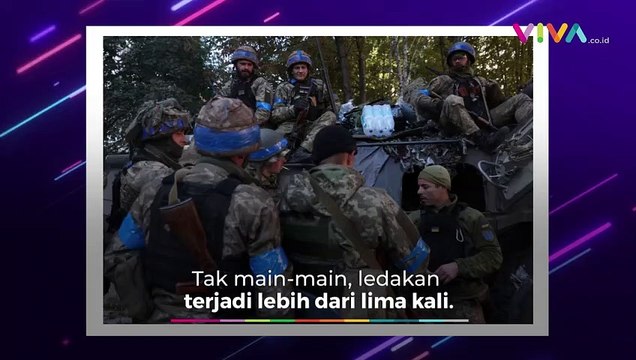 VIDEO Kereta Amunisi Ukraina Meledak Dihantam Rudal