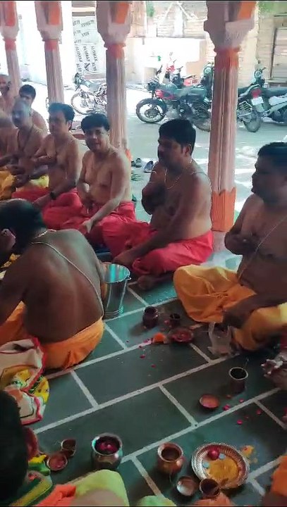 औदिच्य ब्राह्मण समाज ने श्रावणी पूर्णिमा पर किया ऋषि तर्पण