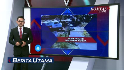 Rekaman CCTV Mobil yang Ditumpangi Pasutri Tertabrak Kereta Api