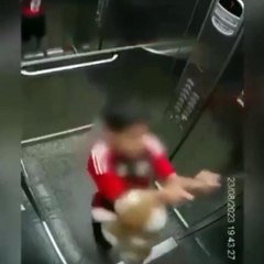 Kahraman çocuk! Bir an olsun düşünmeden asansörde sıkışan köpeği kurtardı