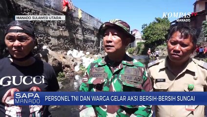 Personil TNI AD Dan Pemerintah Lakukan Aksi Bersih Sungai