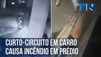 Curto-circuito em carro causa incêndio em prédio na Grande Vitória