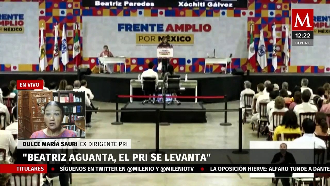 La mezquindad puede vulnerar el proceso del Frente Amplio: Dulce María Sauri