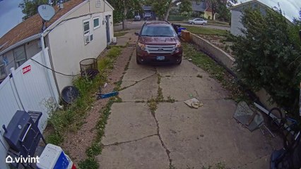 Lightning Strikes Close to Woman