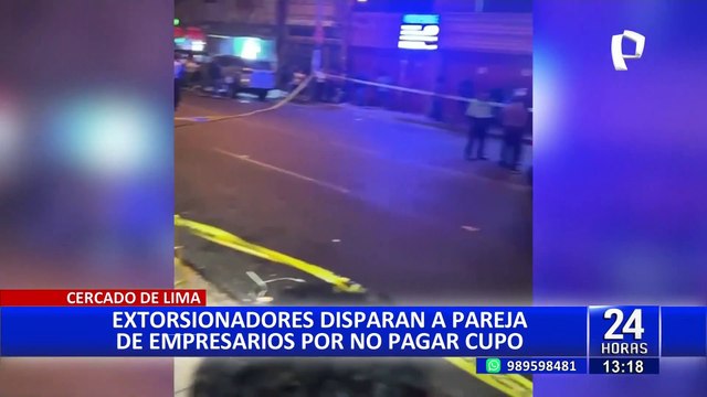 Cercado de Lima: pareja de comerciantes fue baleada por extorsionadores
