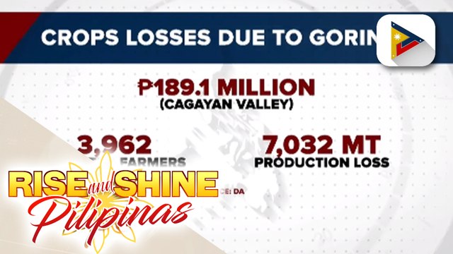Halaga ng pinsala sa pananim sa Cagayan Valley dulot ng Bagyong #GoringPH, umabot na sa halos P200M