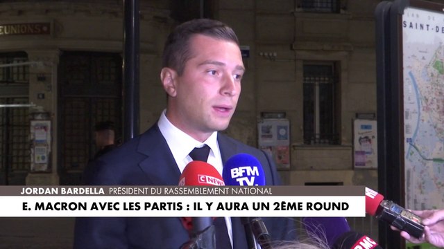 Les réactions politiques de Jordan Bardella (RN) et Manuel Bompard (LFI) après la réunion avec Emmanuel Macron