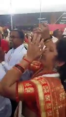 Blowing #conch, Bhaktas welcome #Paduka of Sadguru Aniruddha Bapu  Paduka Pradan Sohala