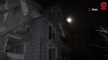 Süper Mavi Ay deprem bölgesi Adıyaman'da, ağır hasarlı yapılar ve enkazlar ile görüntülendi