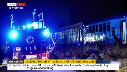 Un train a heurté et tué cinq cheminots qui effectuaient des travaux nocturnes de maintenance en périphérie de Turin, dans le nord de l’Italie - VIDEO