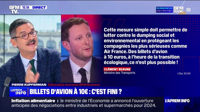 Billets d'avion à 10€: c'est fini? Le ministre des Transports Clément Beaune plaide pour l'instauration d'un tarif minimum en Europe