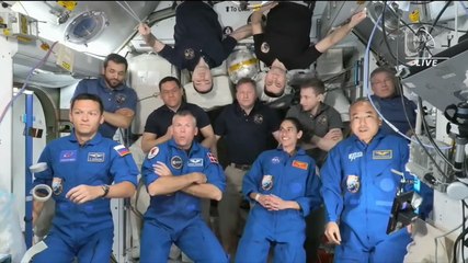 NASA's SpaceX Crew-7 Begins Stay At Space Station With Welcome Ceremony