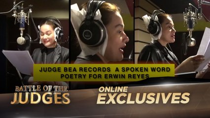 Battle of the Judges: Bea Alonzo’s voice recording process for Erwin Reyes! (Online Exclusives)