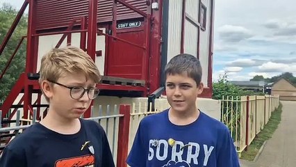 Harry and Oliver at the signal box