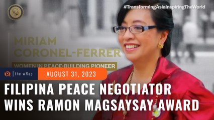 Filipina peace negotiator Miriam Coronel-Ferrer among 2023 Ramon Magsaysay awardees 
