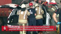 Başakşehir'de cip kamyonete çarptı: 1'i ağır 2 yaralı