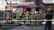 Emergency services in Dolgellau town centre after a roof fell into the Spar store