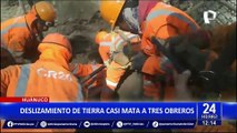 Huánuco: deslizamiento de tierra estuvo a punto de quitarle la vida a tres obreros