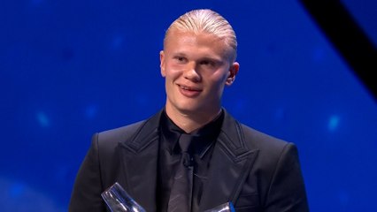 'Pep is a bit scary!' | Erling Haaland on Pep Guardiola as he receives UEFA Player of the Year award