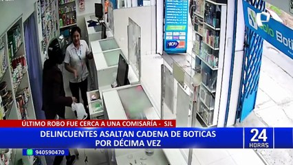 SJL: delincuente roba S/9 mil de botica que ha sido asaltada en más de 10 ocasiones