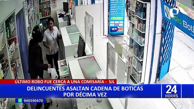 SJL: delincuente roba S/9 mil de botica que ha sido asaltada en más de 10 ocasiones