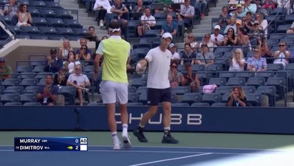 Murray runs down net cord in rare high spot in Dimitrov defeat