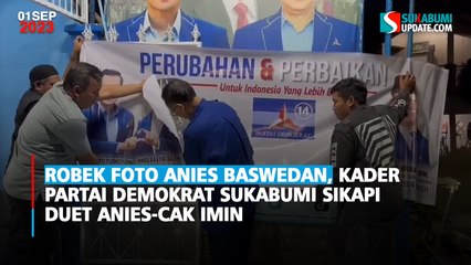 Robek Foto Anies Baswedan, Kader Partai Demokrat Sukabumi Sikapi Duet Anies-Cak Imin