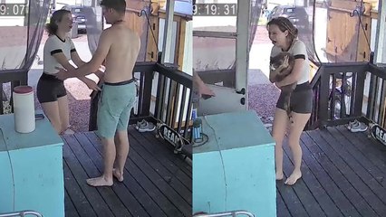 CCTV Captures Emotional Moment MISSING CAT RETURNS