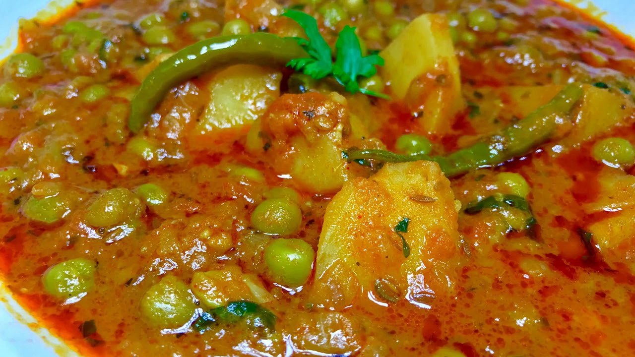 Aloo Matar Curry Recipe - Easy & Simple Aloo Mutter Sabzi - Potato Peas recipe - Matar Batata Bhaji