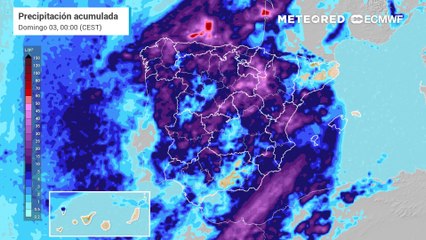 Lluvias previstas para hoy y el fin de semana con la DANA