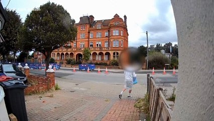 Man takes bag of dirty nappies from outside Herne Bay house
