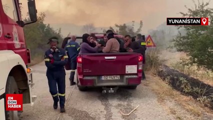Yunanistan'da düzensiz göçmenlerin yangın mücadelesi