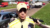 Corpo de Bombeiros repassa detalhes sobre a colisão traseira na PR-323, em Umuarama
