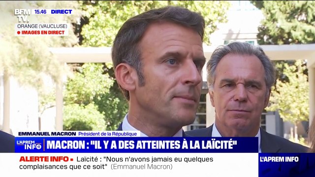 Emmanuel Macron sur l'interdiction du port de l'abaya à l'école: On ne laissera rien passer. À la rentrée, on sait qu'il y aura des cas