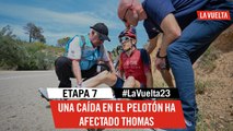 Crash in the peloton for Geraint Thomas - Stage 7 - La Vuelta 2023